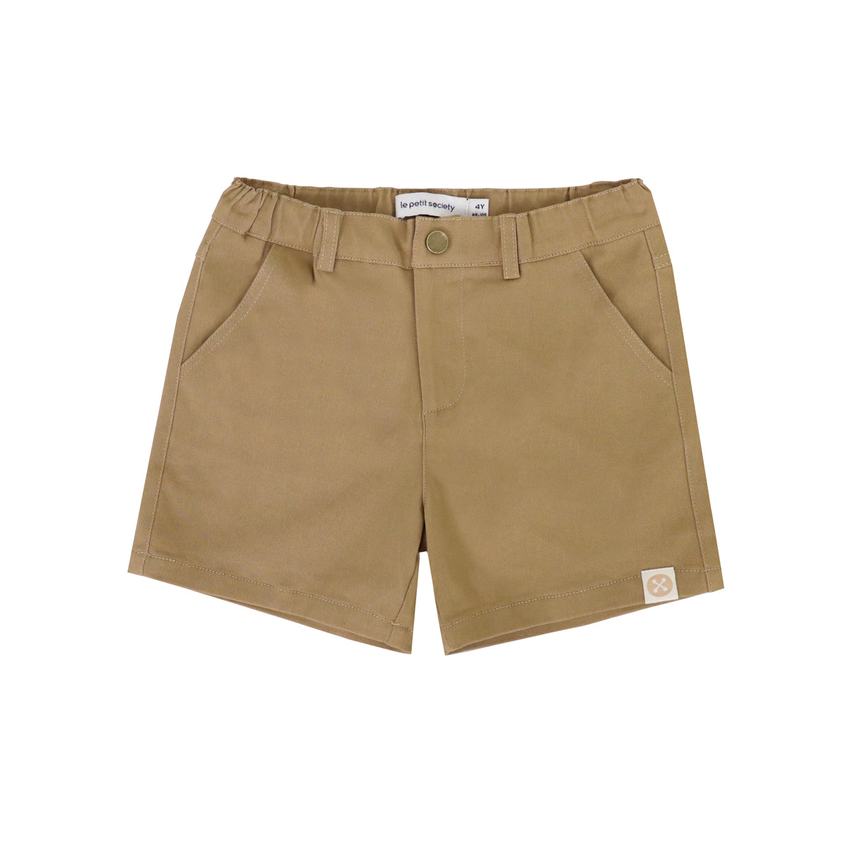 Bermuda Shorts with Adjustable Waistband in Khaki by Le Petit Society — image 9