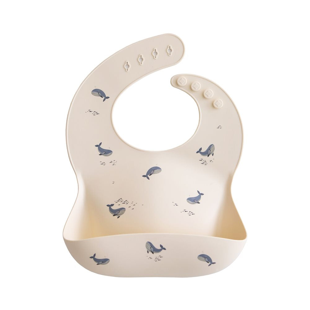 Silicone Bib in Whales by Mushie