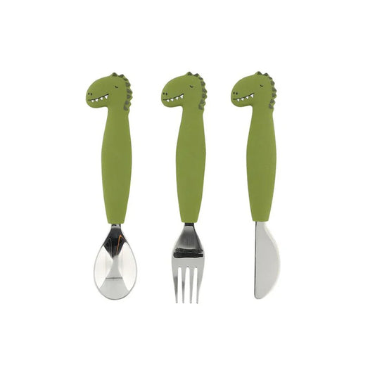 Silicone Cutlery Set 3 in Pack - Mr Dino by Trixie