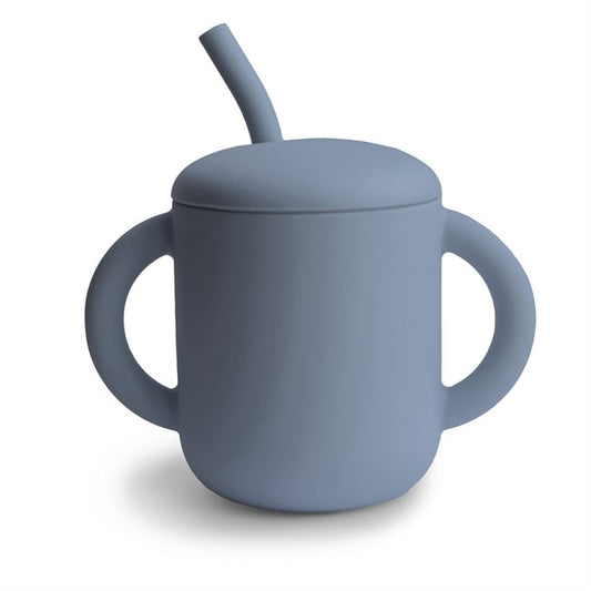 Silicone Training Cup + Straw in Tradewinds by Mushie