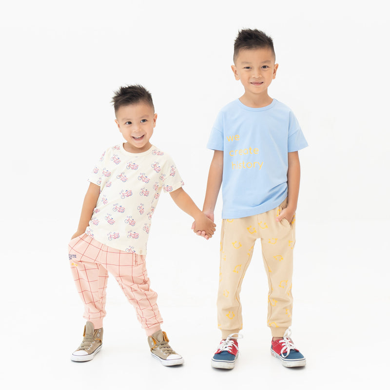 Made For Play - Kids Jogger Pants in Smiley Print by Le Petit Society
