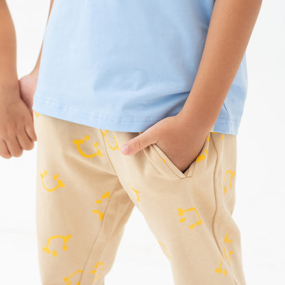 Made For Play - Kids Jogger Pants in Smiley Print by Le Petit Society — image 2