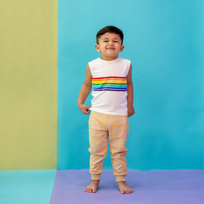 Made For Play - Kids Jogger Pants in Smiley Print by Le Petit Society — image 3