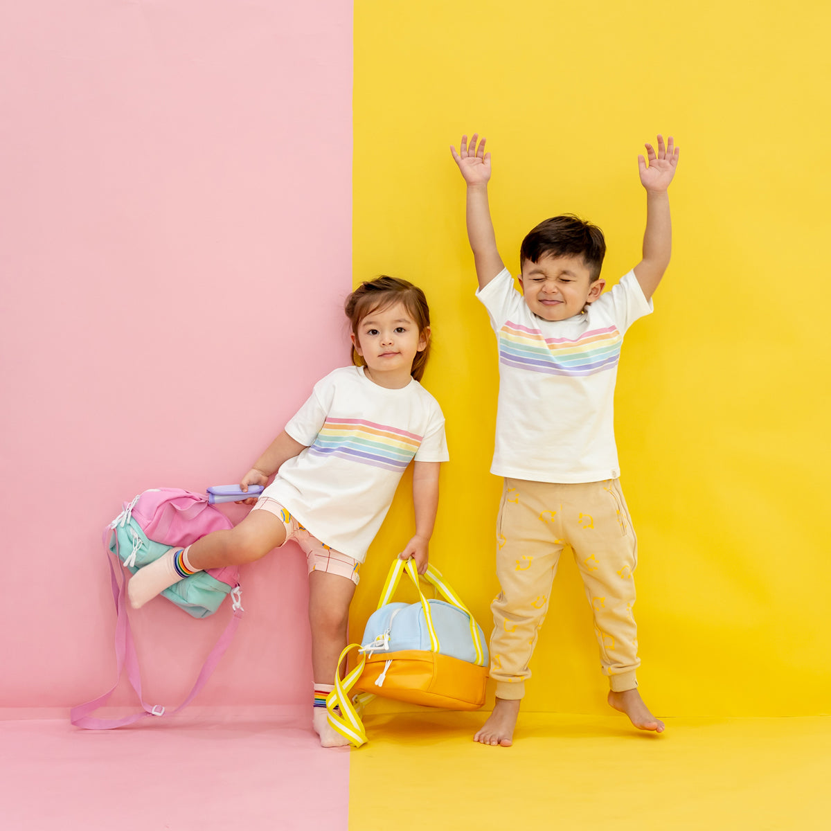 Made For Play - Kids Jogger Pants in Smiley Print by Le Petit Society — image 4