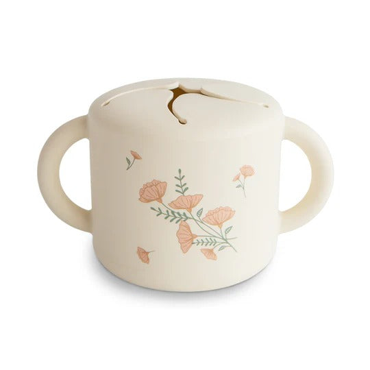 Snack Cup in Pink Flowers by Mushie