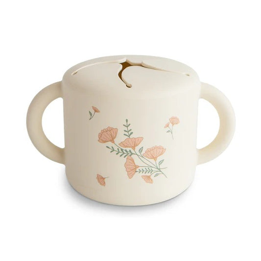 Snack Cup in Pink Flowers by Mushie