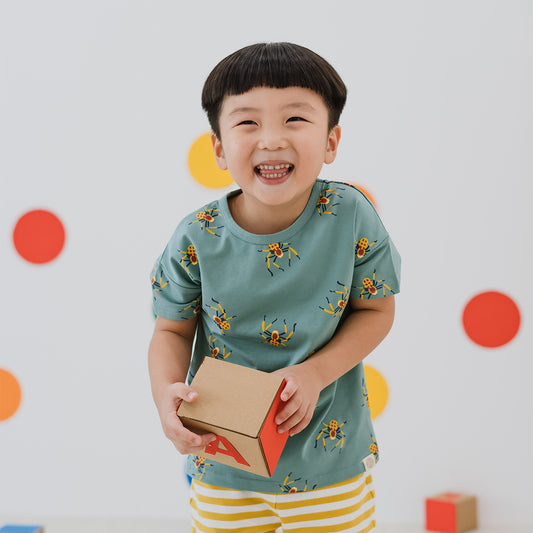 Made For Play - Kids Boxy Tee in Spider Print by Le Petit Society