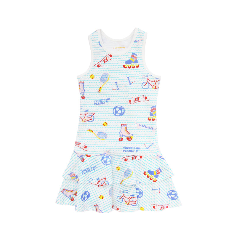 Made For Play - Girls Skater Dress in Sporty Print by Le Petit Society — image 7