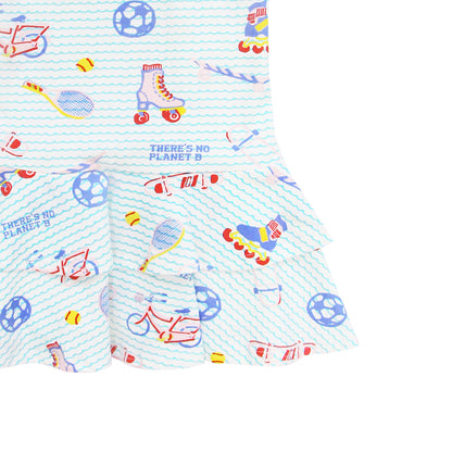Made For Play - Girls Skater Dress in Sporty Print by Le Petit Society — image 8