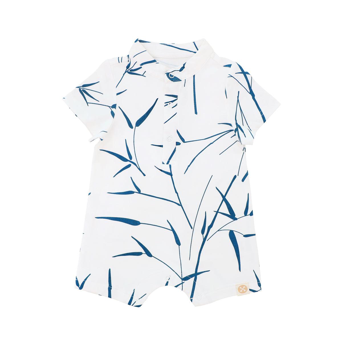 Spring Series - Baby Boy Jersey Romper in White by Le Petit Society — image 5