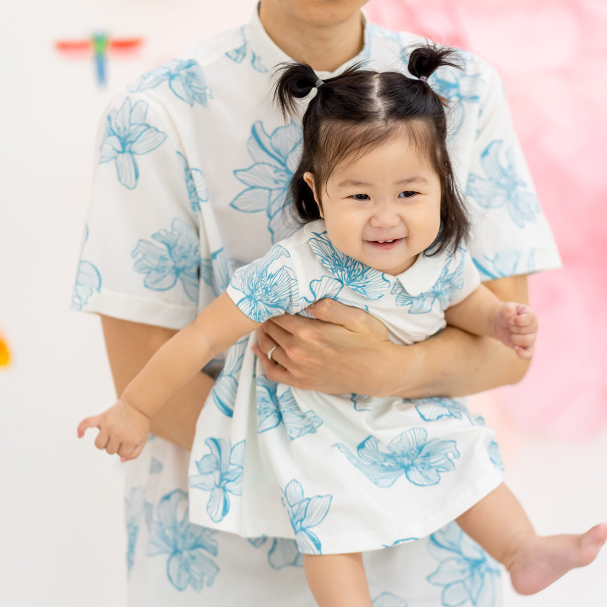 Spring Series - Baby Girl Jersey Dress in White Magnolia by Le Petit Society — image 2