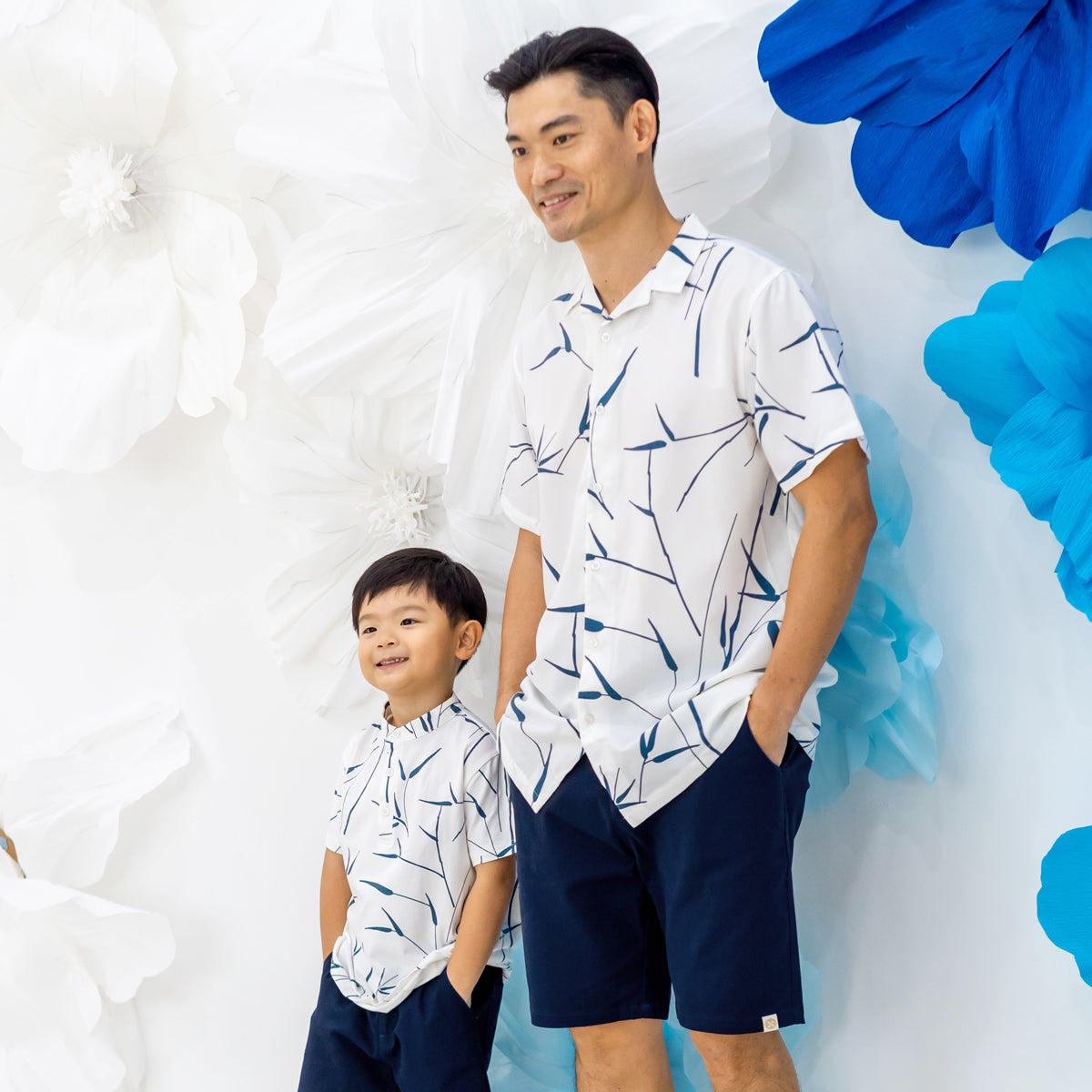 Spring Series - Men's Camp Collar Shirt in White - Relaxed Fit by Le Petit Society — image 8
