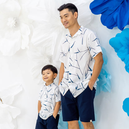 Spring Series - Men's Camp Collar Shirt in White - Relaxed Fit by Le Petit Society — image 8