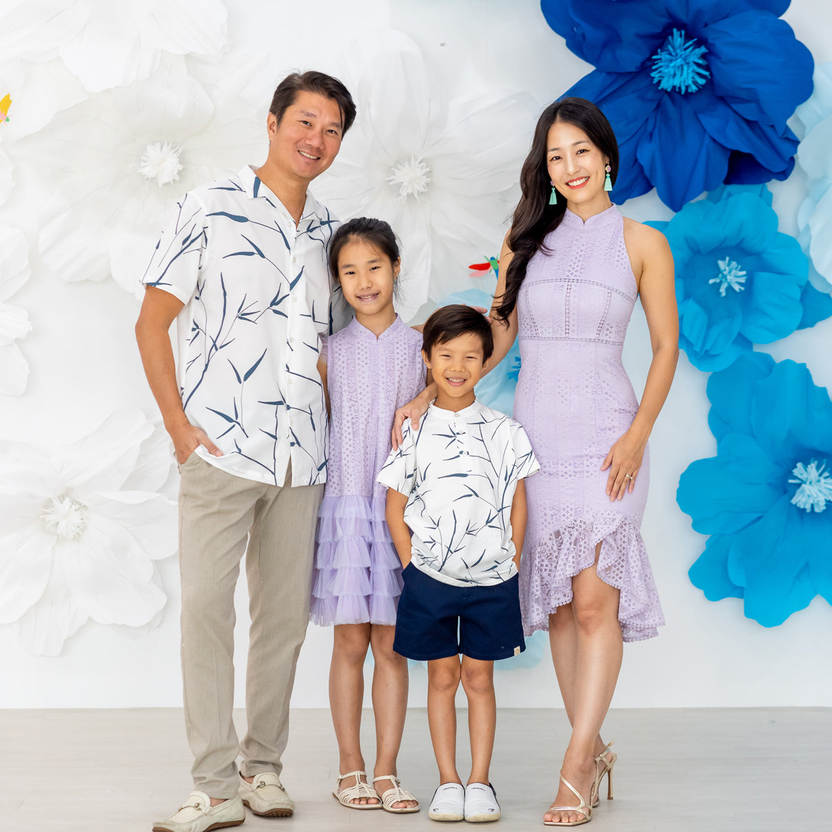 Spring Series - Boys Jersey Shirt in White Bamboo Print by Le Petit Society — image 4