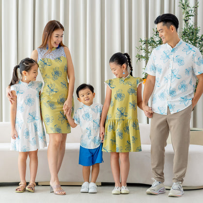 Spring Series - Girls Cheongsam in Jade Magnolia by Le Petit Society — image 4