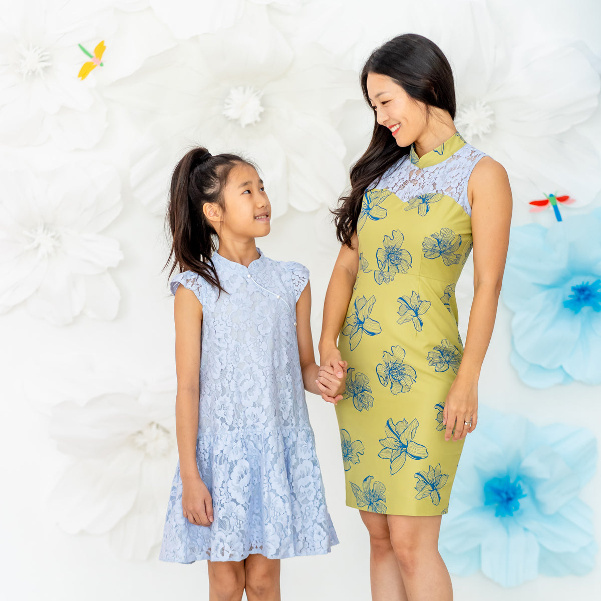 Spring Series - Girls Cheongsam in Sky Blue by Le Petit Society — image 3