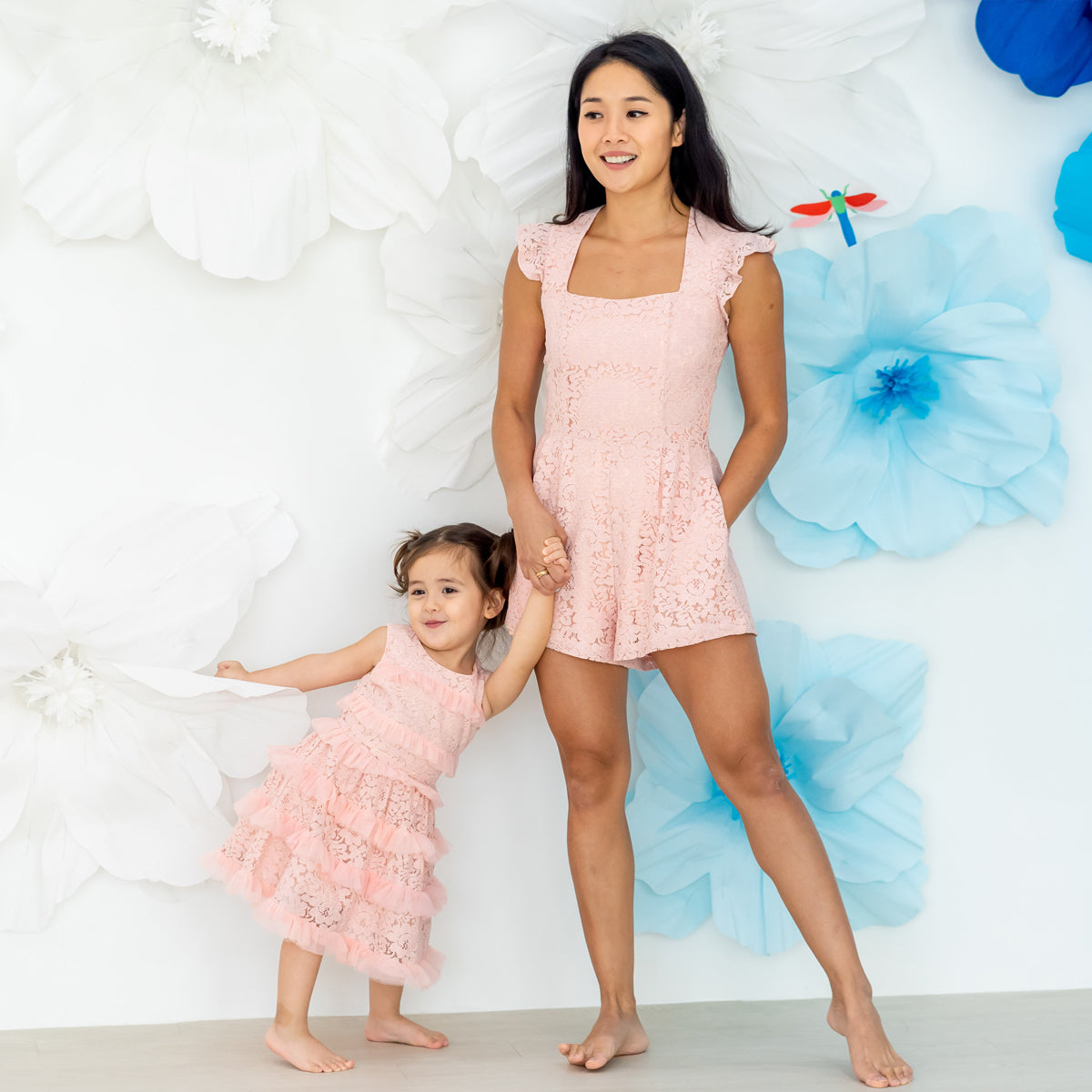 Spring Series - Ladies Romper in Pink Lace by Le Petit Society — image 3