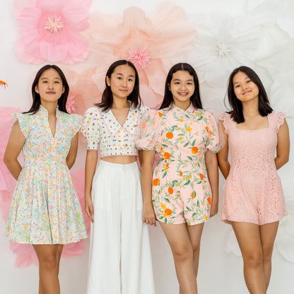 Spring Series - Ladies Romper in Pink Lace by Le Petit Society — image 6