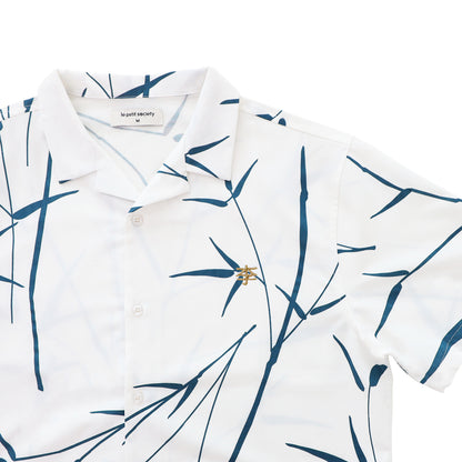 Spring Series - Men's Camp Collar Shirt in White - Relaxed Fit by Le Petit Society — image 4