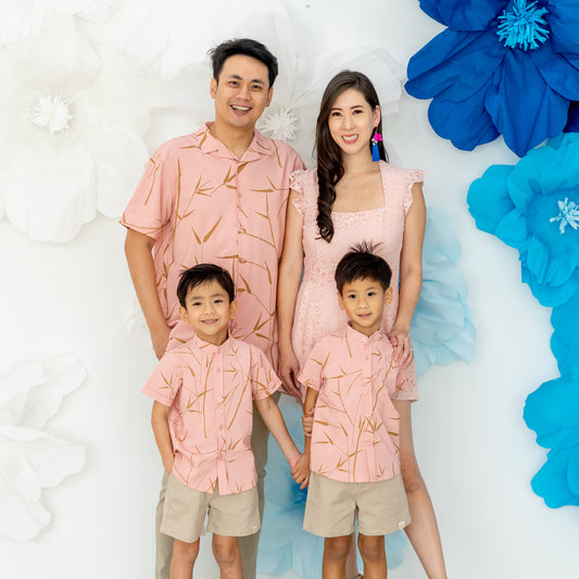 Spring Series - Men's Camp Collar Shirt in Pink - Relaxed Fit by Le Petit Society