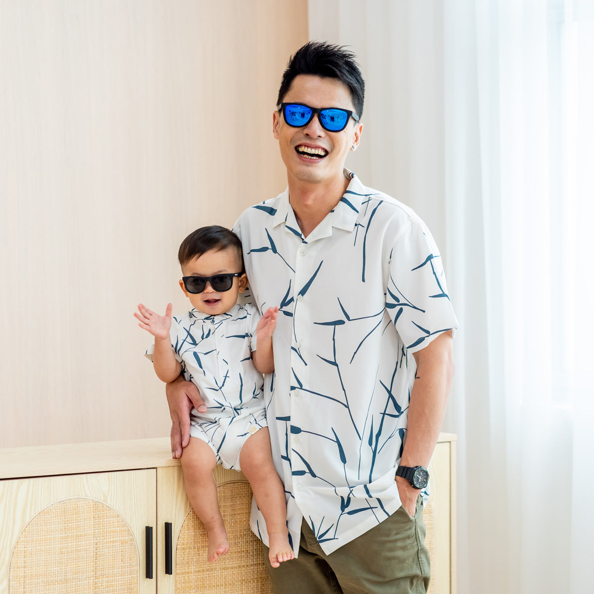 Spring Series - Baby Boy Jersey Romper in White by Le Petit Society — image 2