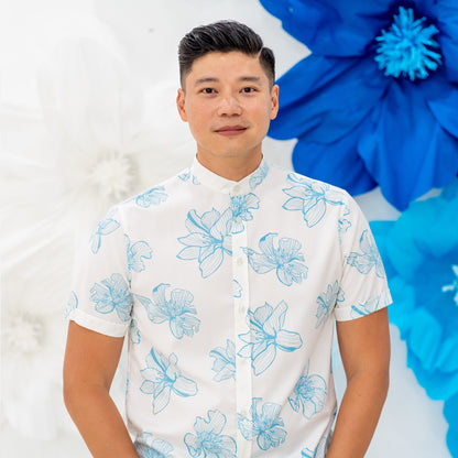 Spring Series - Men's Shirt in White Magnolia - Classic Fit by Le Petit Society — image 2