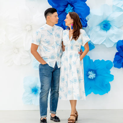 Spring Series - Men's Shirt in White Magnolia - Classic Fit by Le Petit Society