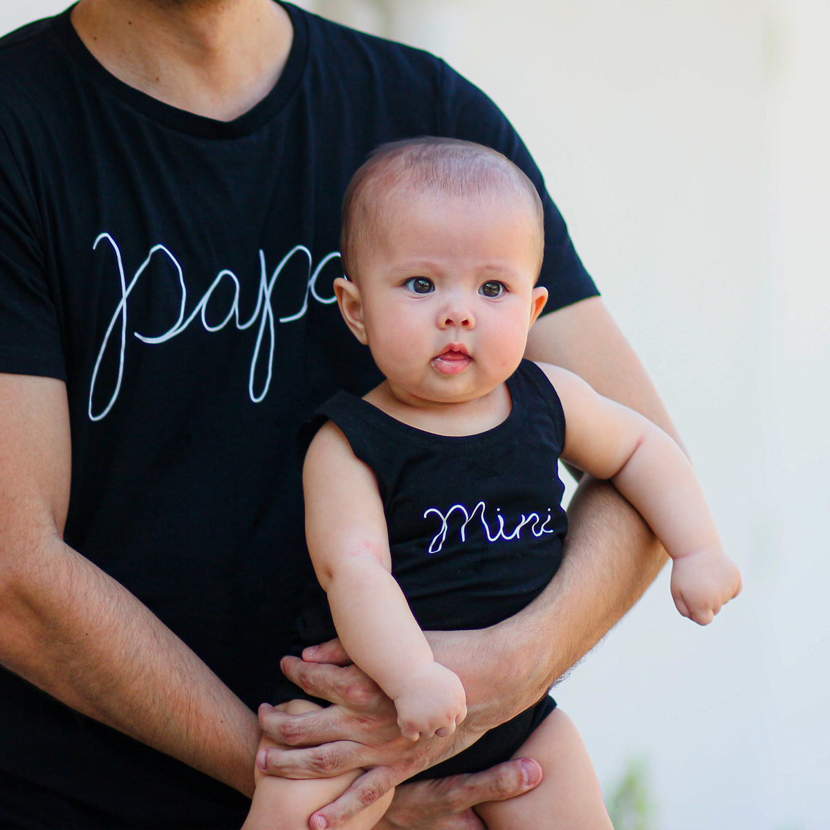 Family Tees - Mini Baby Sleeveless Romper in Black by Le Petit Society — image 4