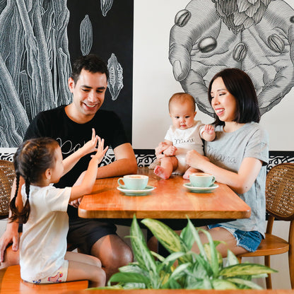 Family Tees - Mini Baby Short Sleeves Romper in White/Black by Le Petit Society — image 7