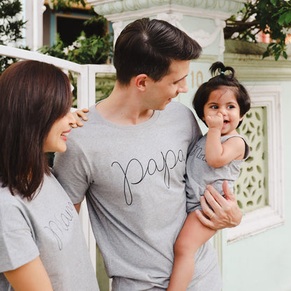 Family Tees - Mini Baby Sleeveless Romper in Dark Grey by Le Petit Society — image 7