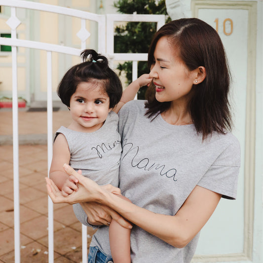 Family Tees - Mama Tee in Dark Grey by Le Petit Society