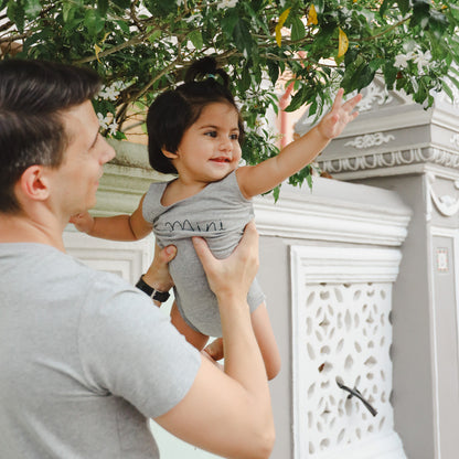 Family Tees - Mini Baby Sleeveless Romper in Dark Grey by Le Petit Society — image 5