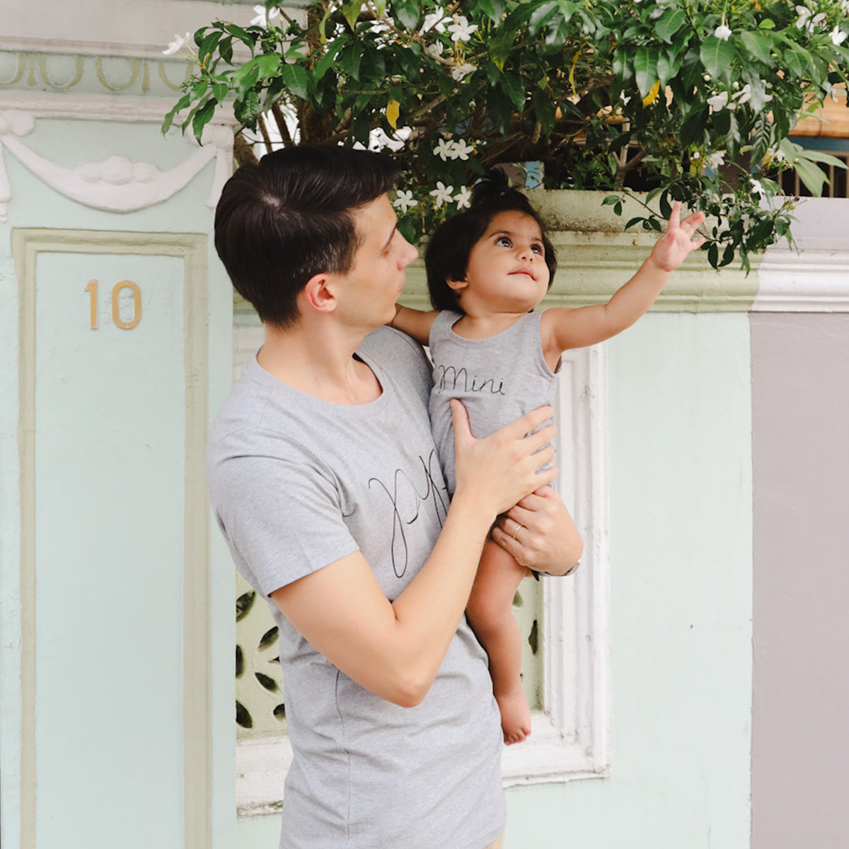 Family Tees - Mini Baby Sleeveless Romper in Dark Grey by Le Petit Society — image 6