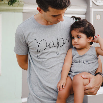 Family Tees - Papa Tee in Dark Grey by Le Petit Society — image 7