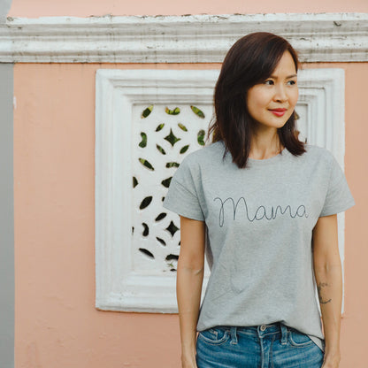 Family Tees - Mama Tee in Dark Grey by Le Petit Society — image 4