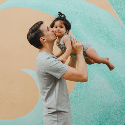 Family Tees - Mini Baby Sleeveless Romper in Dark Grey by Le Petit Society — image 4