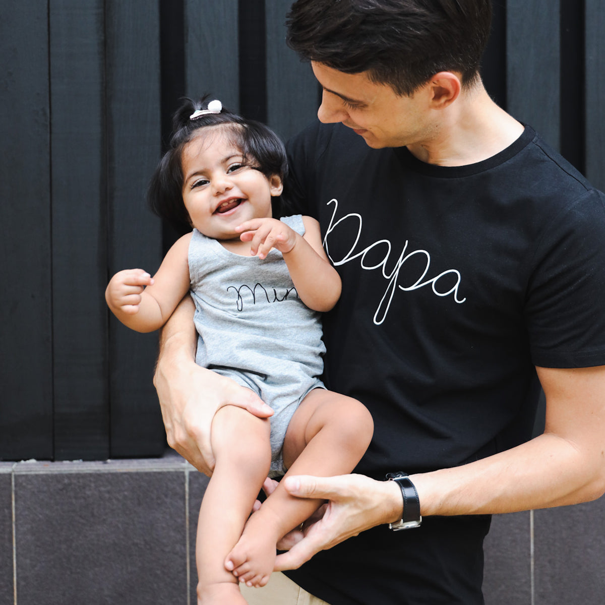 Family Tees - Papa Tee in Black by Le Petit Society — image 6