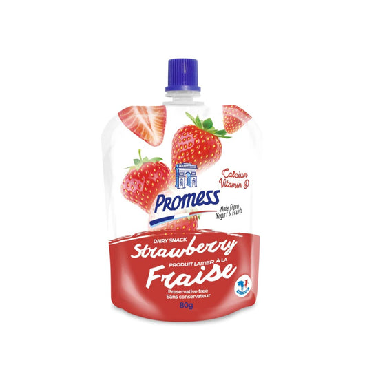 Strawberry Yogurt Pouch (80g) by Promess
