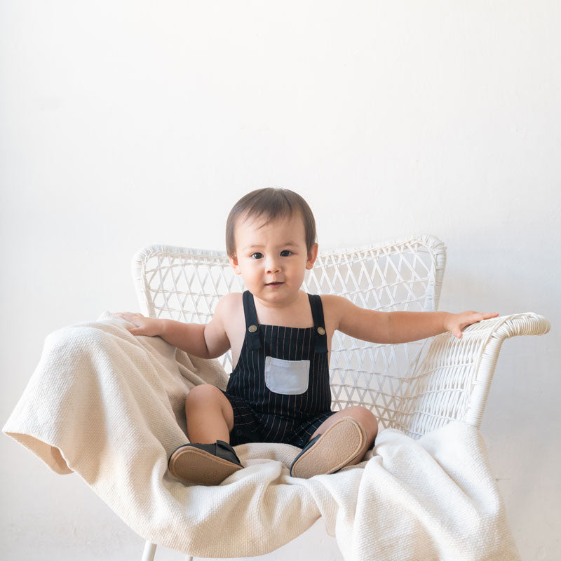 Kids Striped Drop Overalls by Le Petit Society — image 2