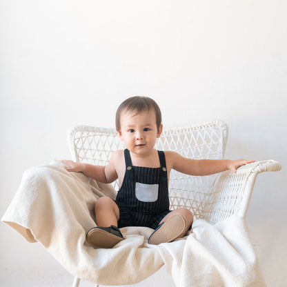 Kids Striped Drop Overalls by Le Petit Society — image 2