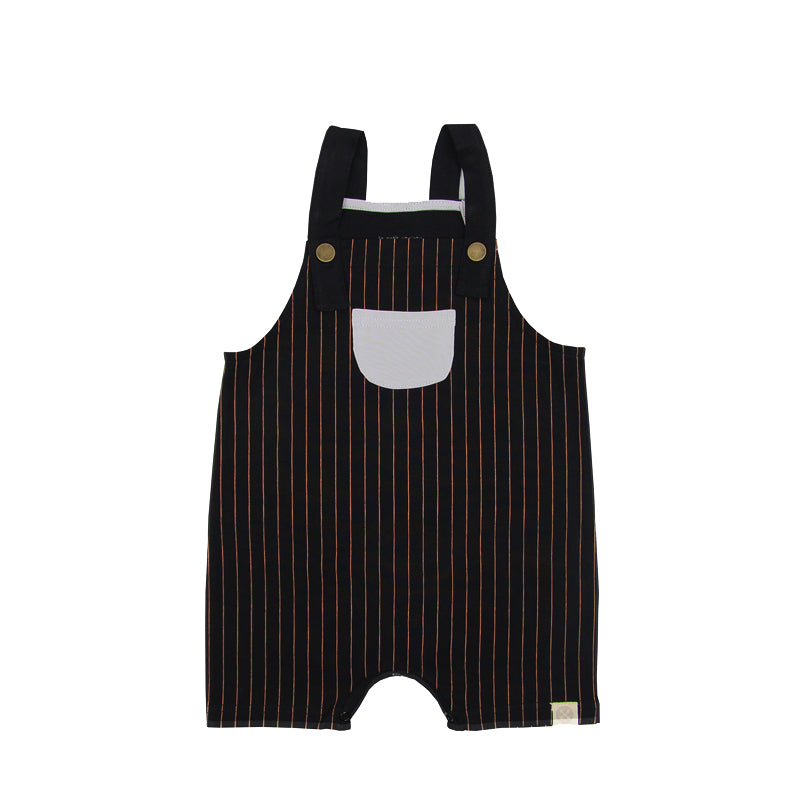 Kids Striped Drop Overalls by Le Petit Society — image 5
