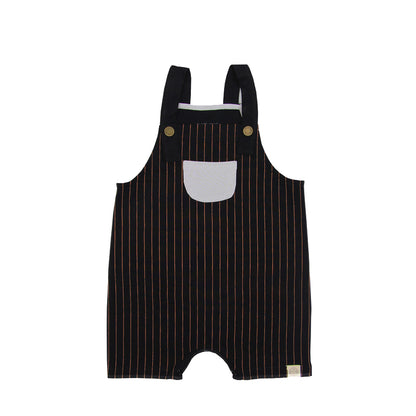 Kids Striped Drop Overalls by Le Petit Society — image 5