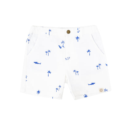 Resort Series - Bermuda Shorts with Adjustable Waistband in Surf Print by Le Petit Society — image 7