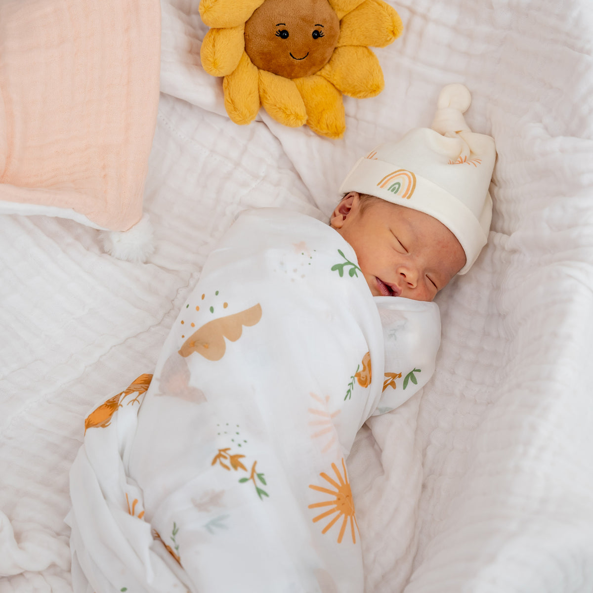 Baby Organic Swaddle in Springtime by Le Petit Society — image 4