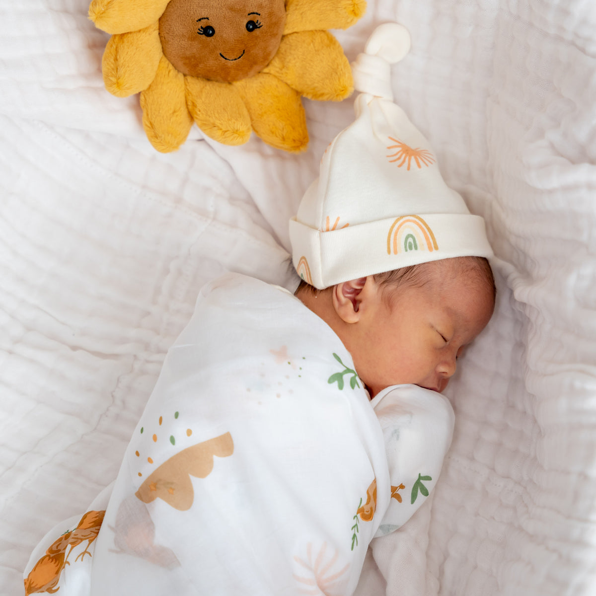 Baby Organic Swaddle in Springtime by Le Petit Society — image 6