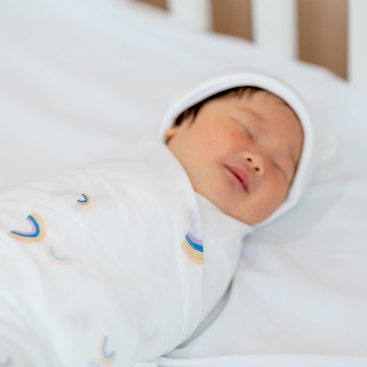 Baby Organic Swaddle in Rainbow by Le Petit Society — image 6