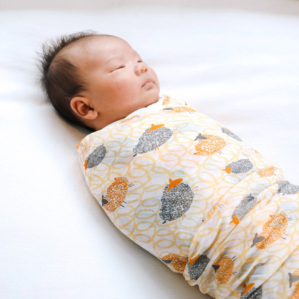 Baby Organic Swaddle in Sheep by Le Petit Society — image 5