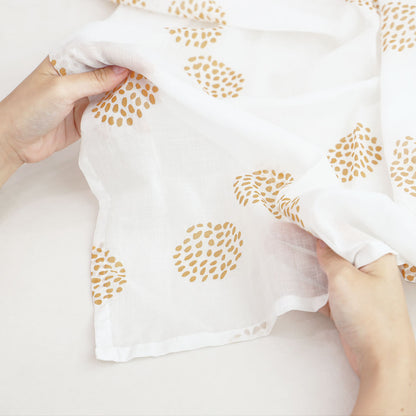 Baby Organic Swaddle in Dandelion Print by Le Petit Society — image 5