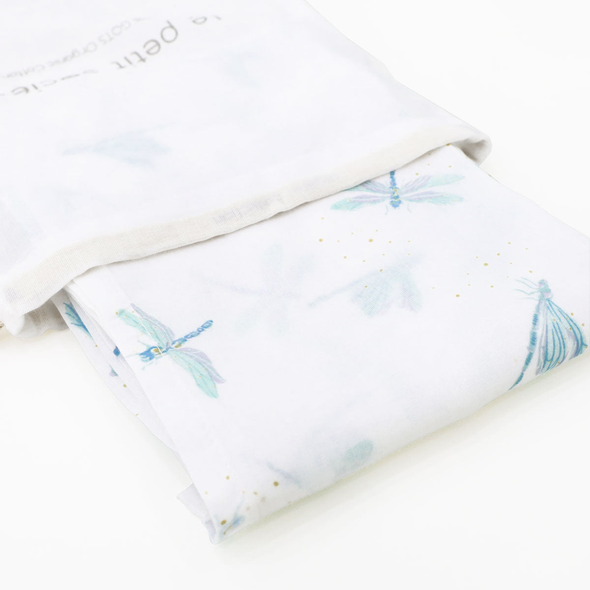 Baby Organic Swaddle in Dragonfly Print by Le Petit Society — image 6