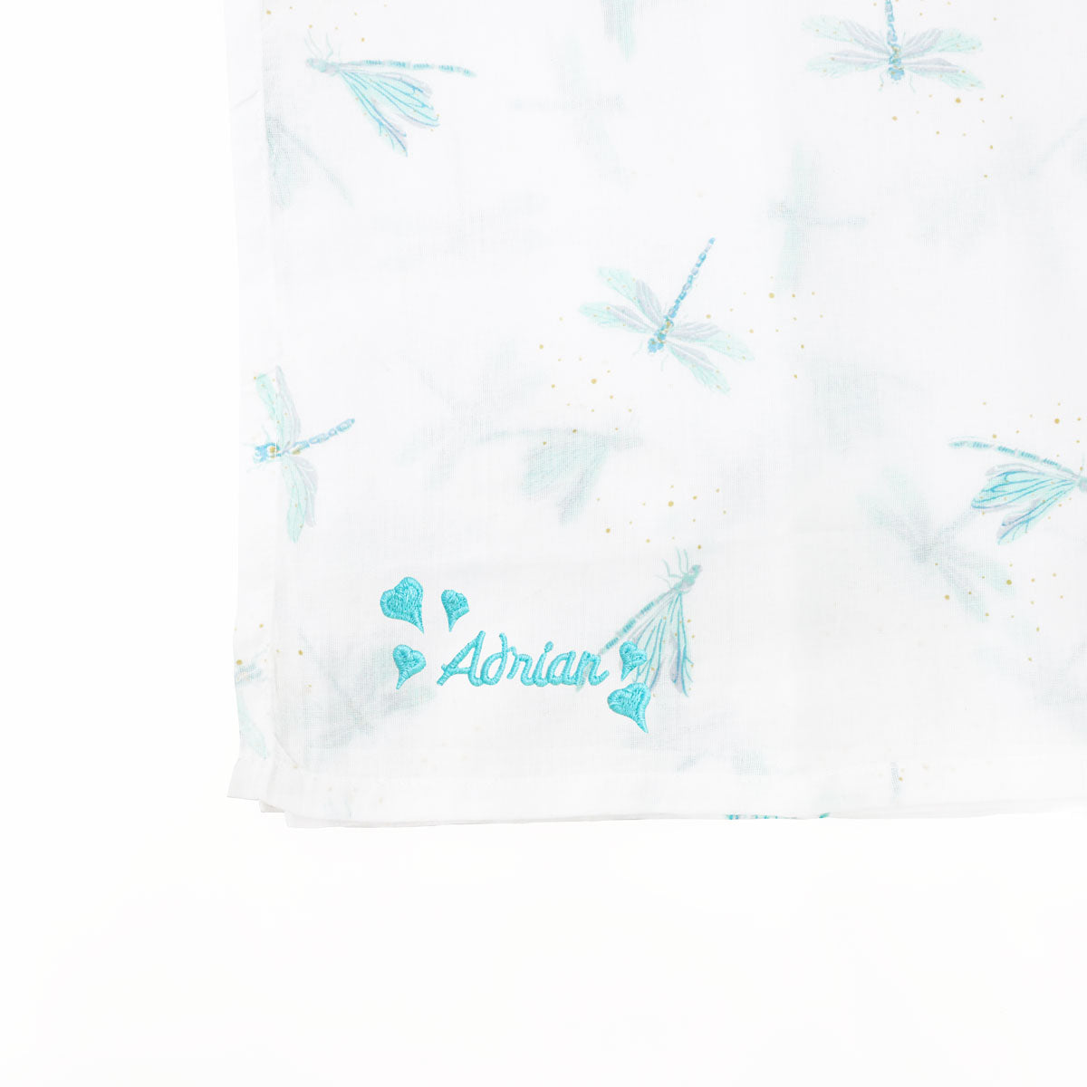Baby Organic Swaddle in Dragonfly Print by Le Petit Society — image 3